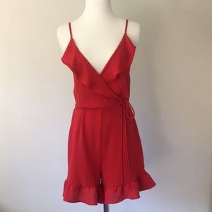 Red Monteau Romper Size M